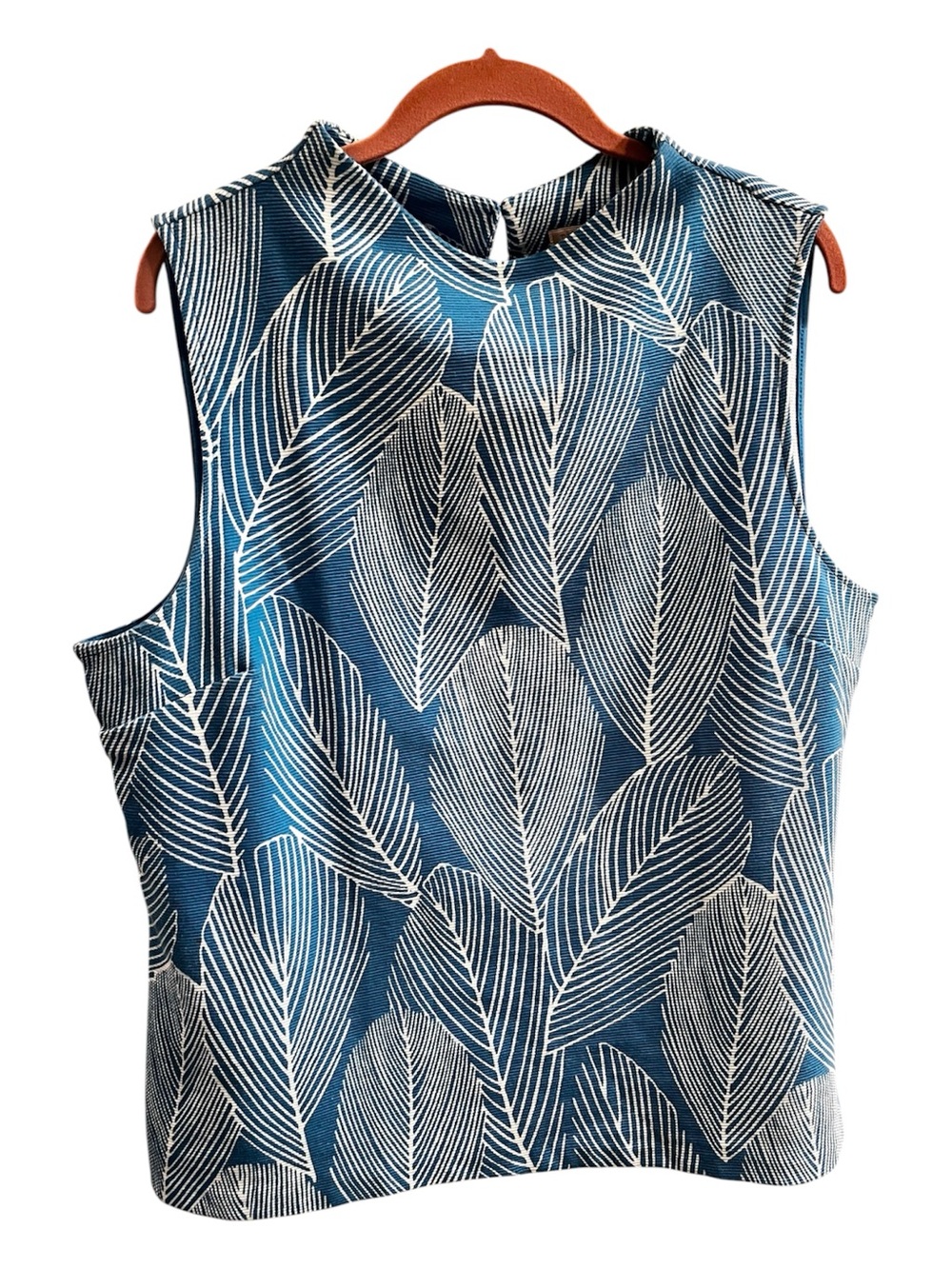 Talbots Leaf Print Sleeveless Top